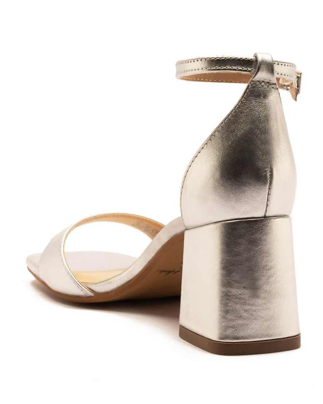 OFF THE HOOK Natural 'Knightsbridge' Low Block Heeled Leather Sandals