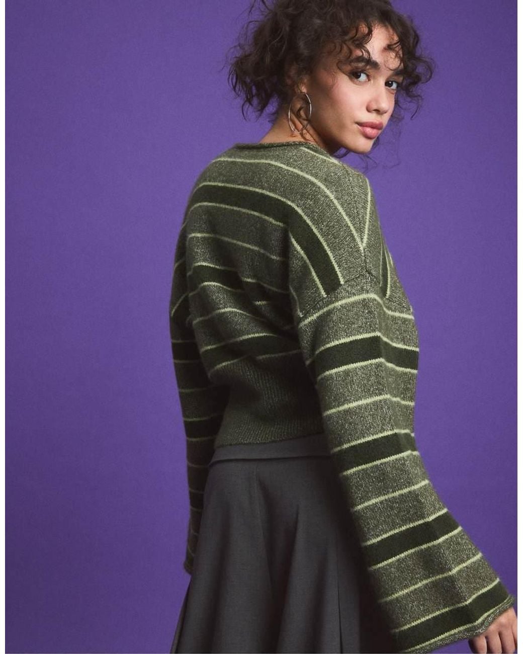 Stradivarius Purple Soft Knit Waistband Jumper