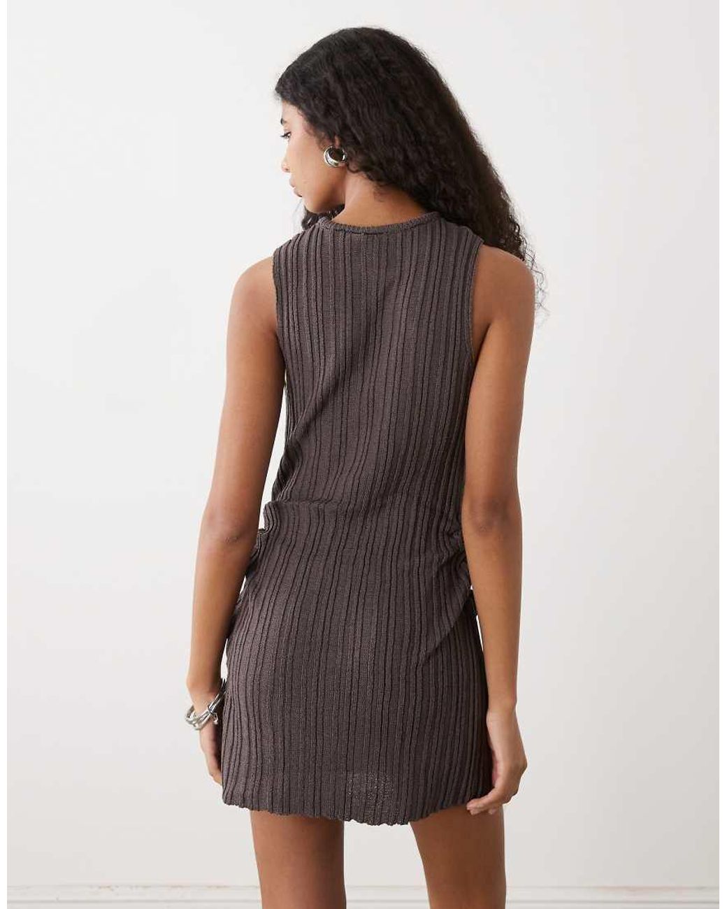 Collusion Red Fine Knit Sheer Mini Dress