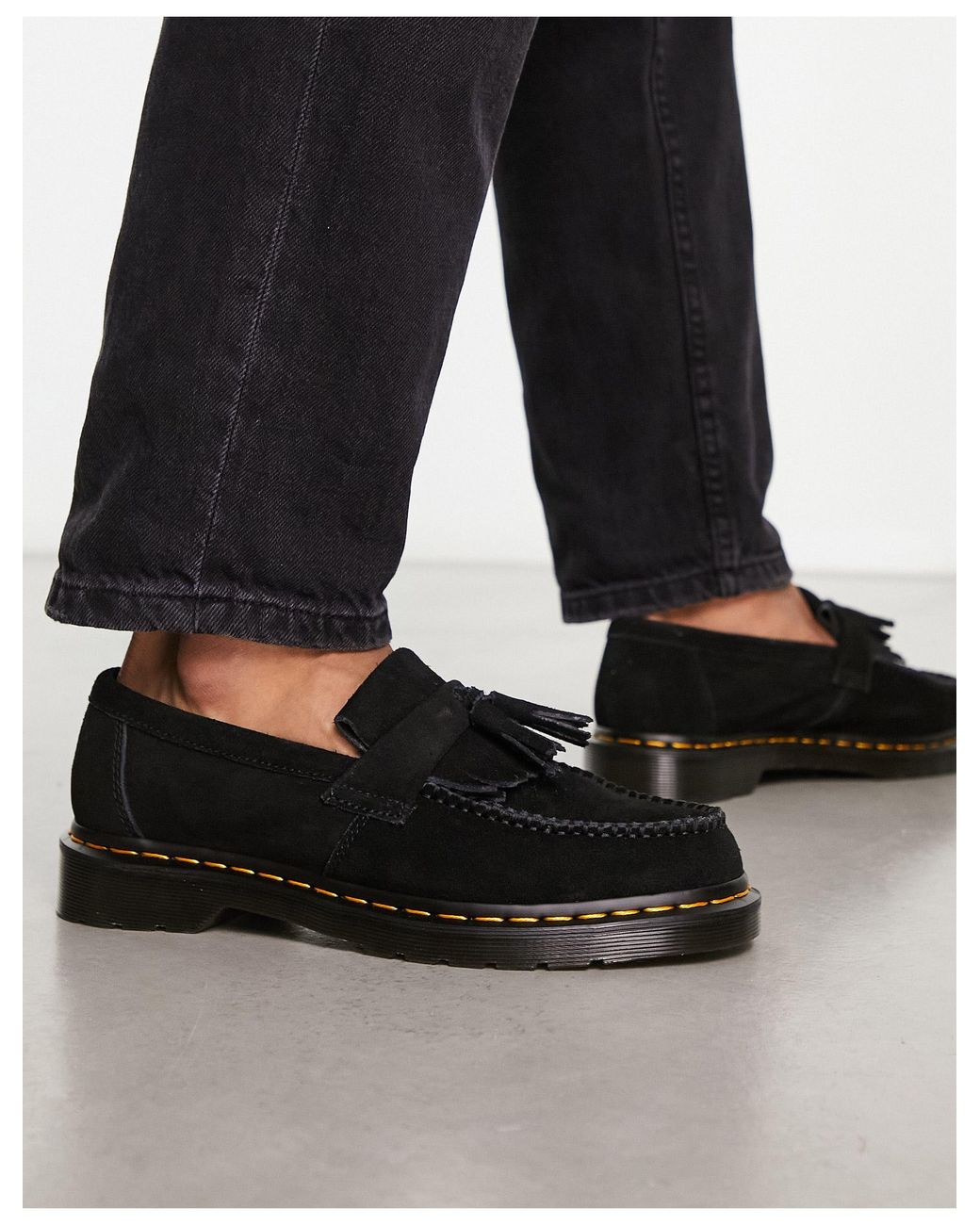 Dr. Martens Adrian Tassel Loafers Suede in Black for Men | Lyst UK