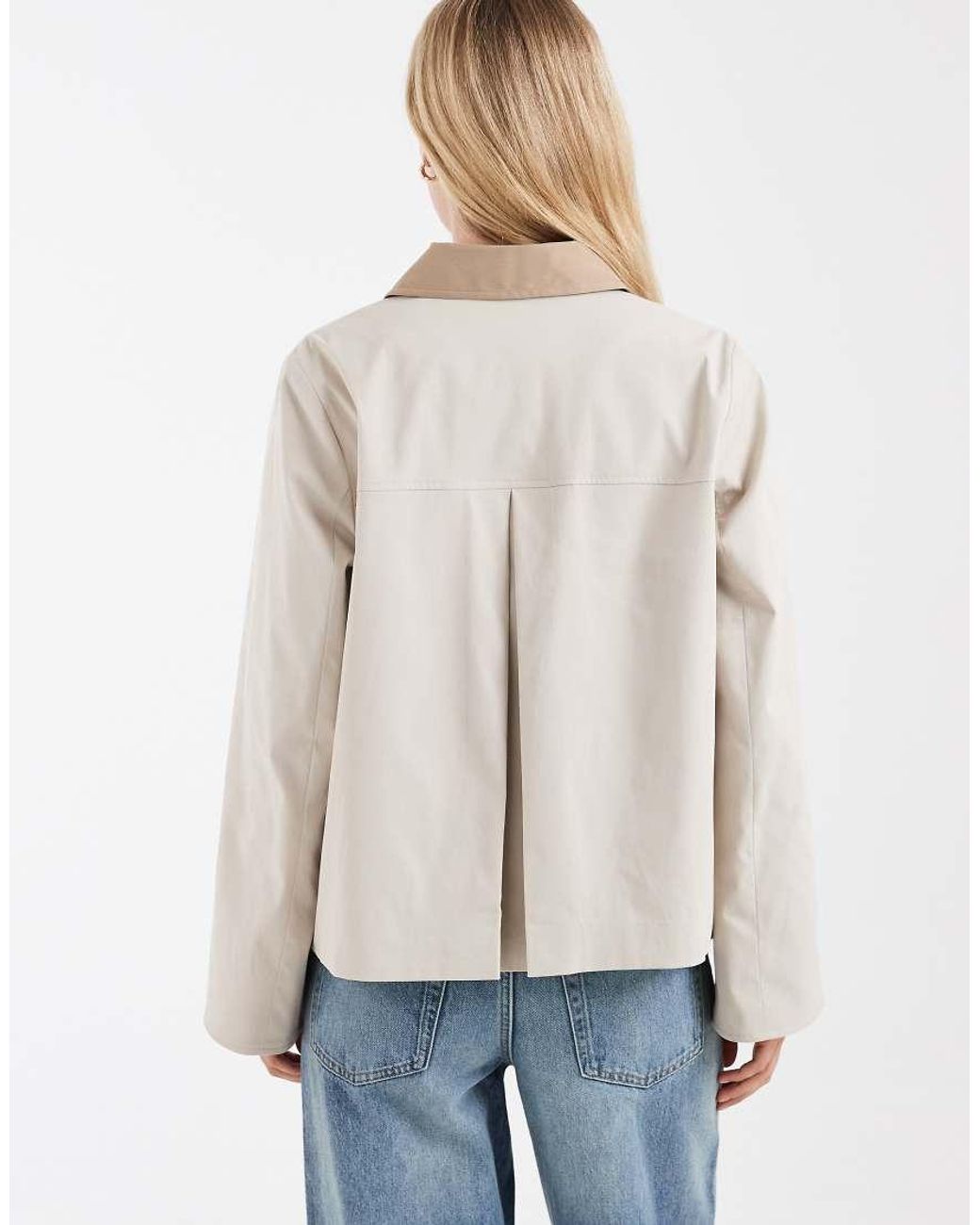Vero Moda Blue Barn Jacket With Contrast Collar Detail