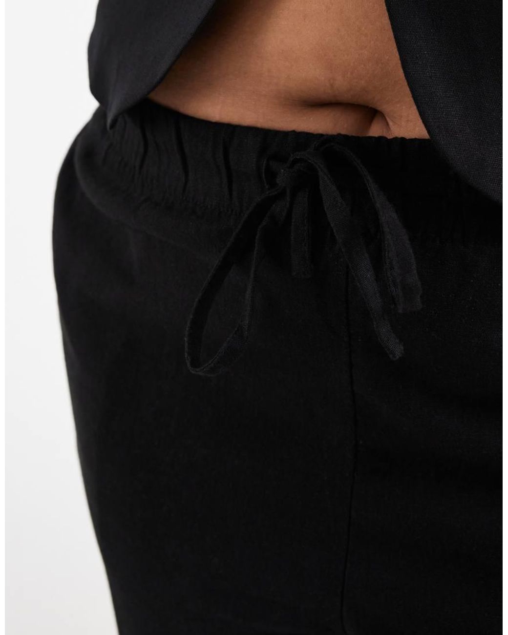 ONLY Black Linen Blend Trousers Co-ord