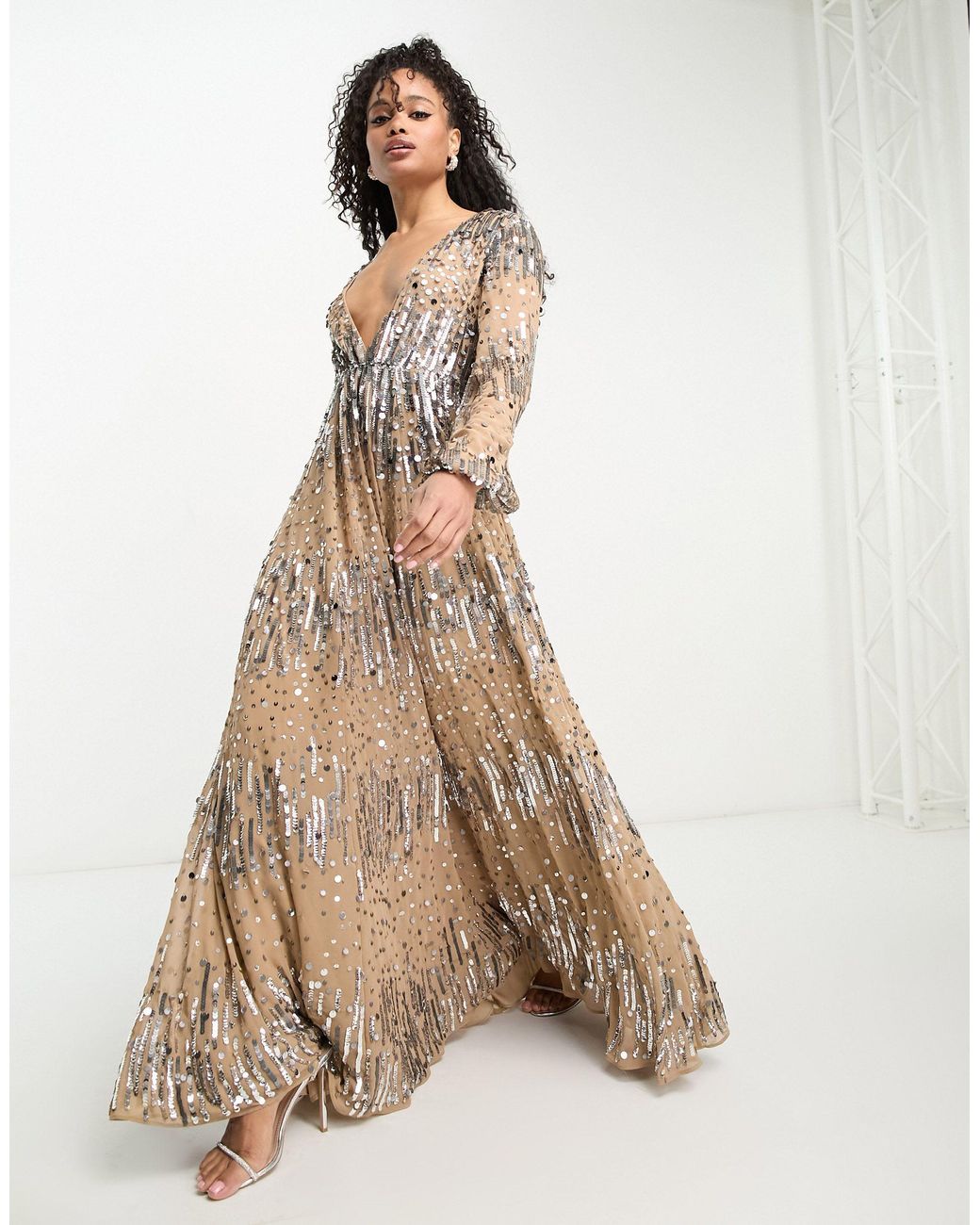 Asos sequin top maxi dress