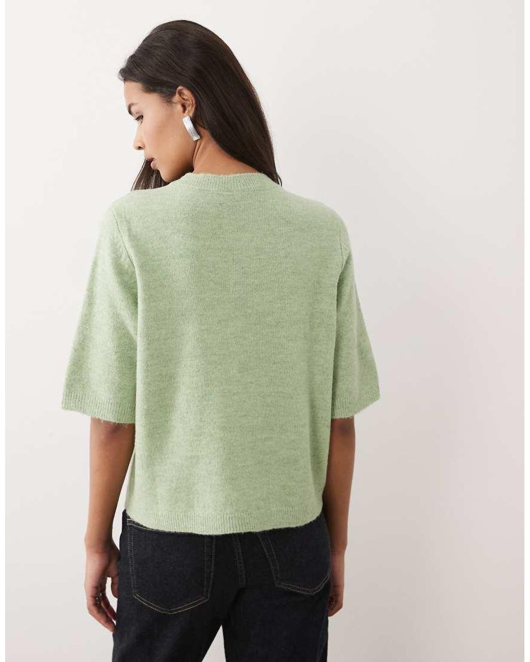 Vila Green Short Sleeve Soft Knitted Cardigan