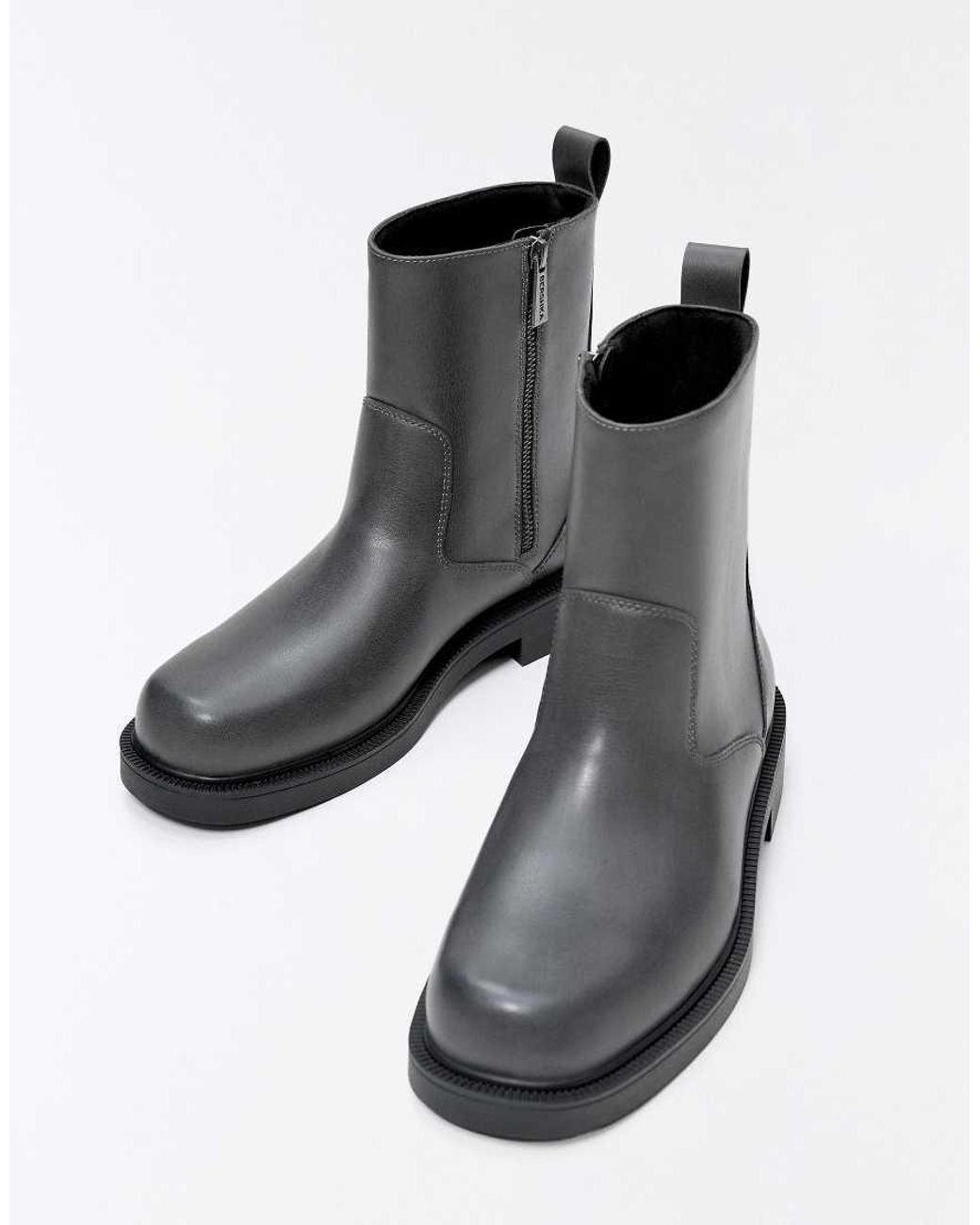 Bershka White Casual Ankle Boots for men