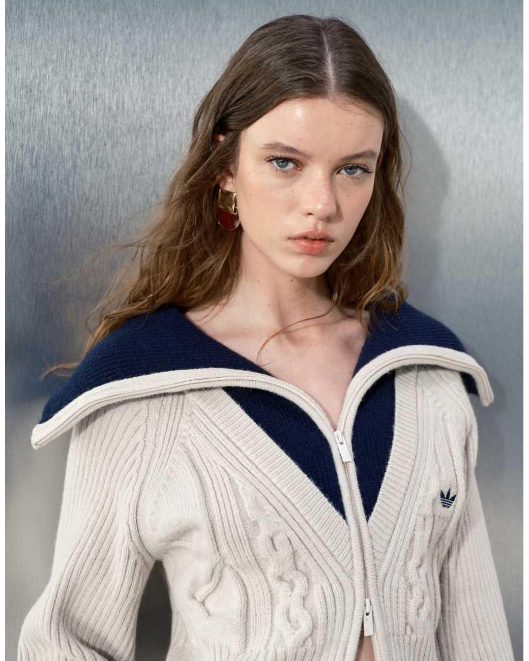 adidas Originals x ASOS Gray Track Jacket With Funnel Neck