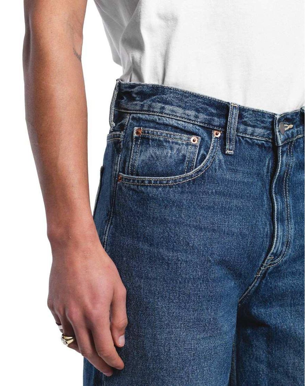 Dr. Denim Blue Cormac Baggy Wide Leg Jeans for men