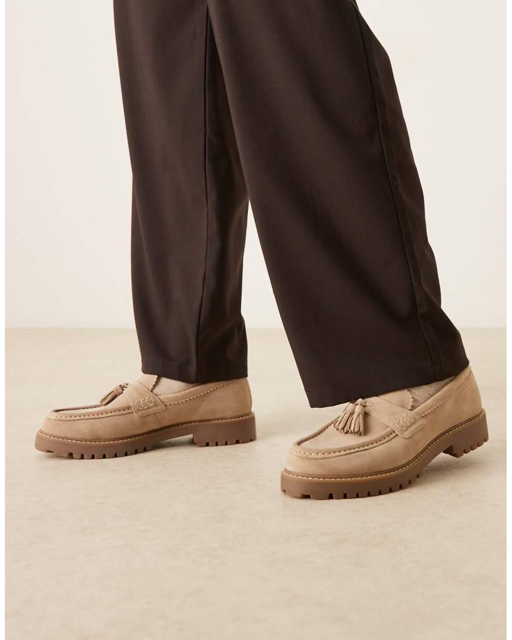Walk London Brown Sean Tassel Loafer for men