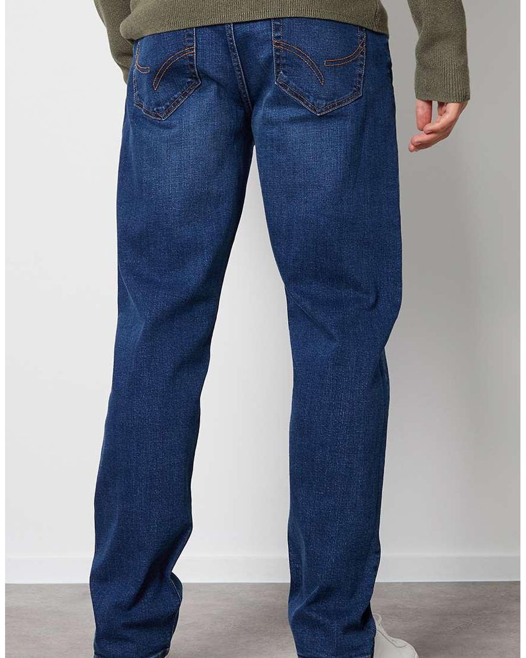 Threadbare Blue Straight Fit Jeans With Stretch for men