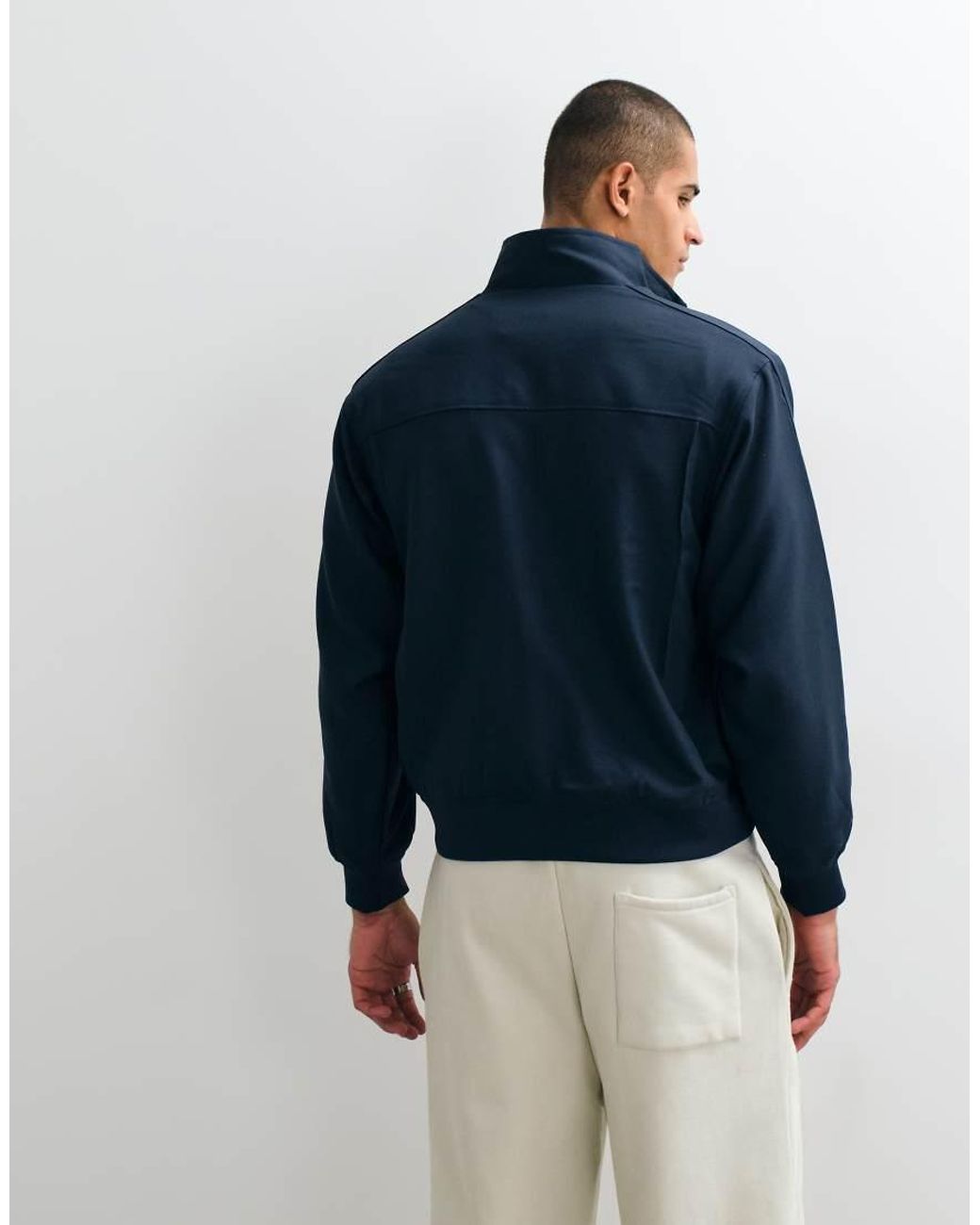 Obey Blue Logo Tailored Quarter Zip Up Track Jacket for men
