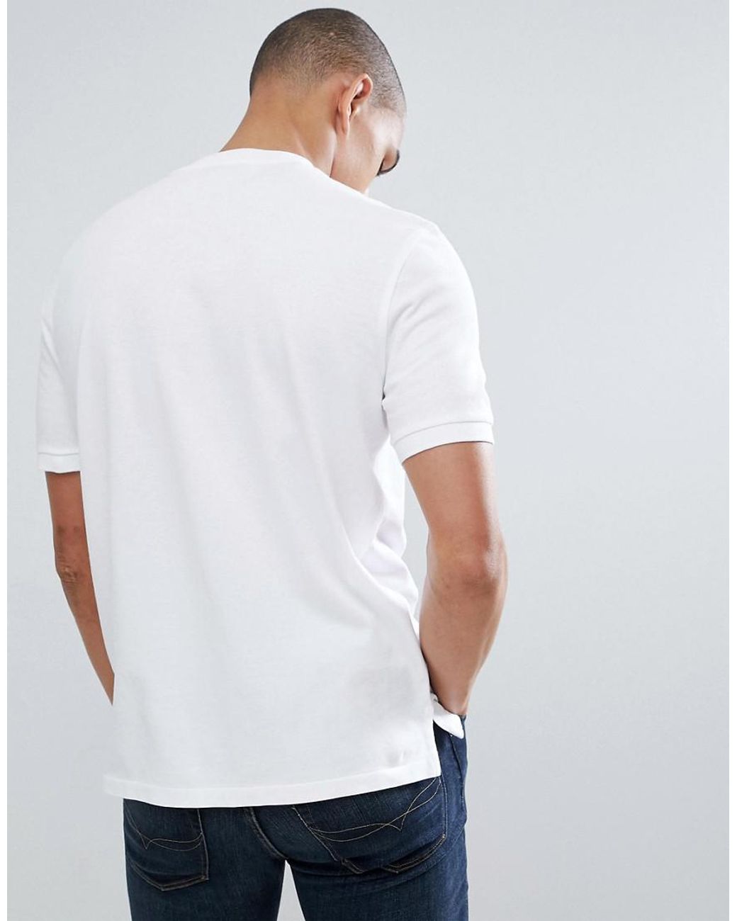 T-shirt en piqué à col tunisien avec logo joueur de polo Polo Ralph Lauren  pour homme en coloris Blanc | Lyst