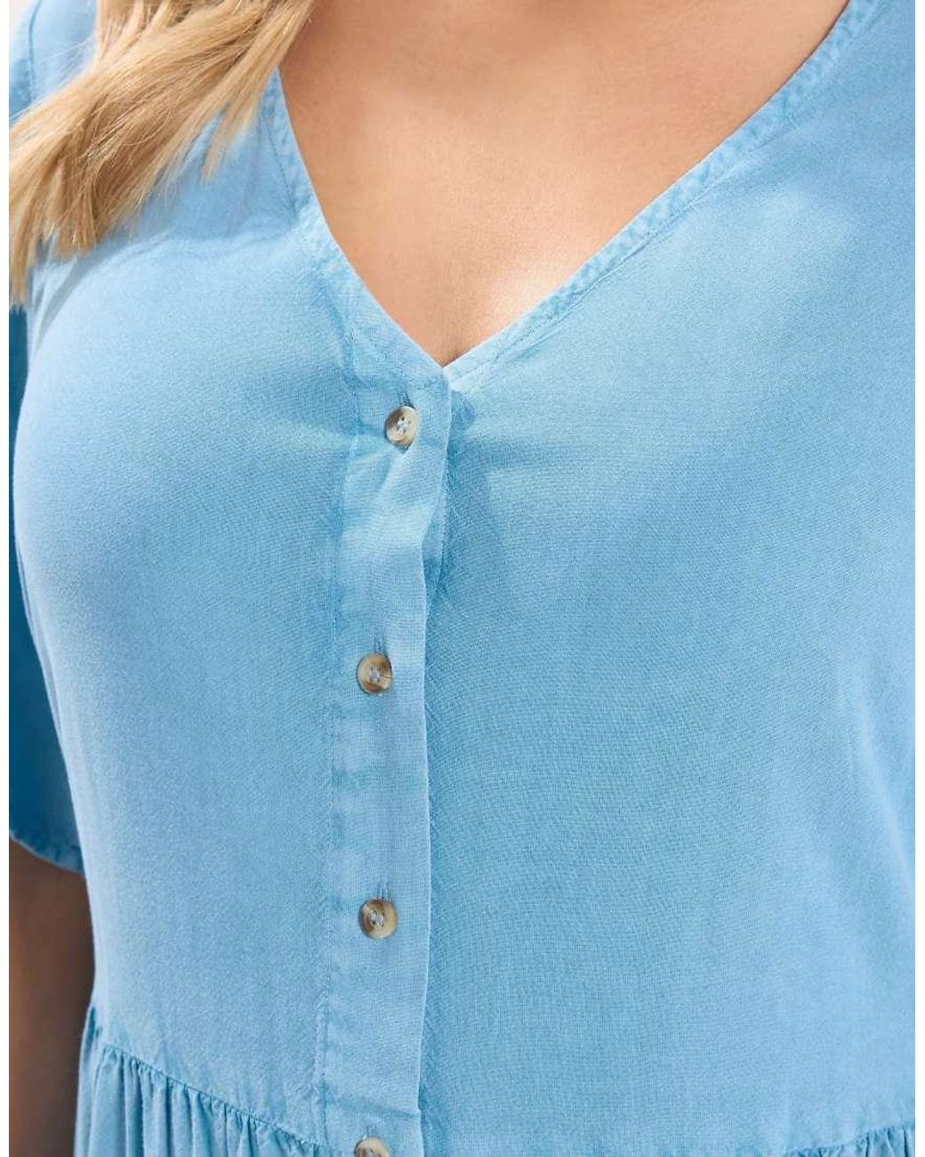 Yours Clothing Blue Chambray Tea Dress