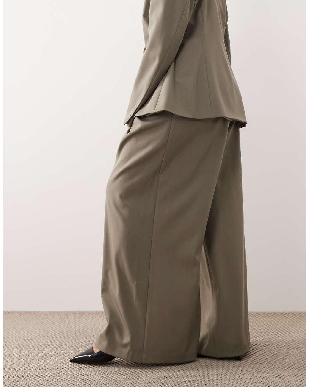 ARRANGE Natural Curve Draped Tailored Wide Leg Trouser
