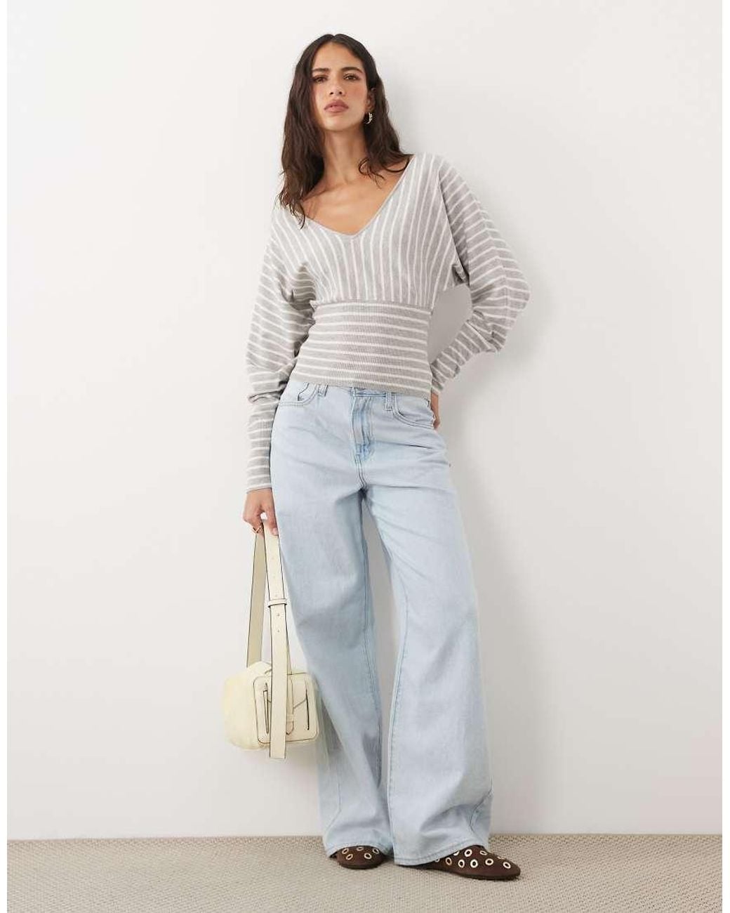 Cotton On White Everfine Cinched V-neck Knit
