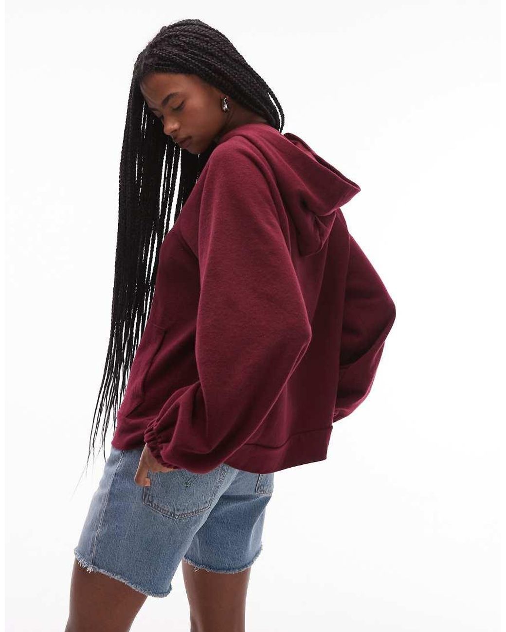 ASOS Red Supersoft Raglan Sleeve Oversized Hoodie