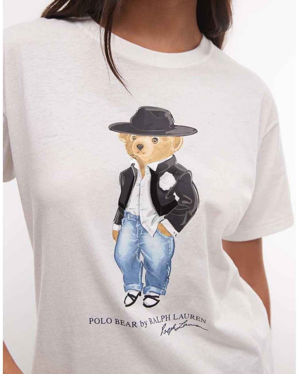 Polo Ralph Lauren White Holiday Bear Print T-Shirt