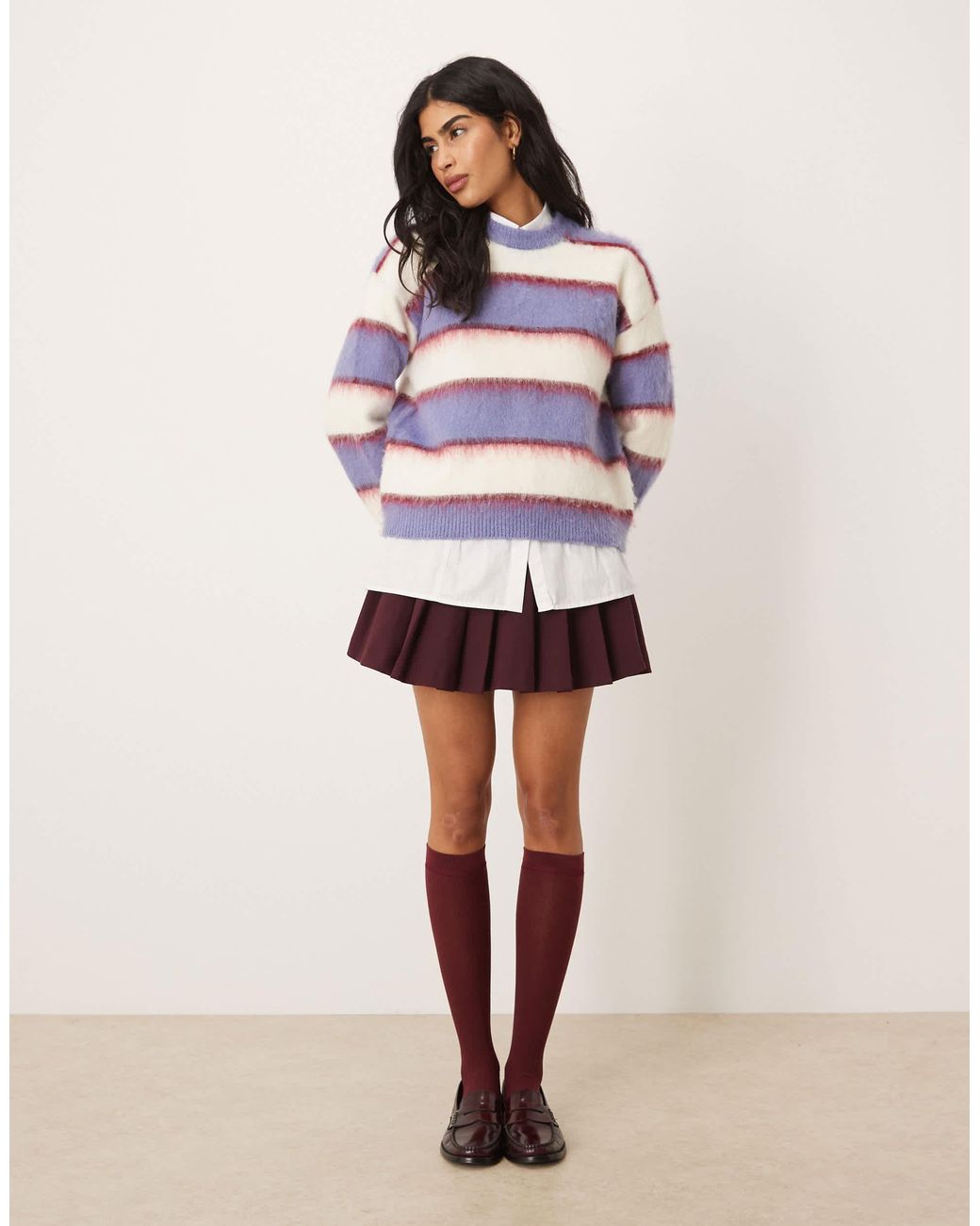 JJXX White – gestreifter strickpullover