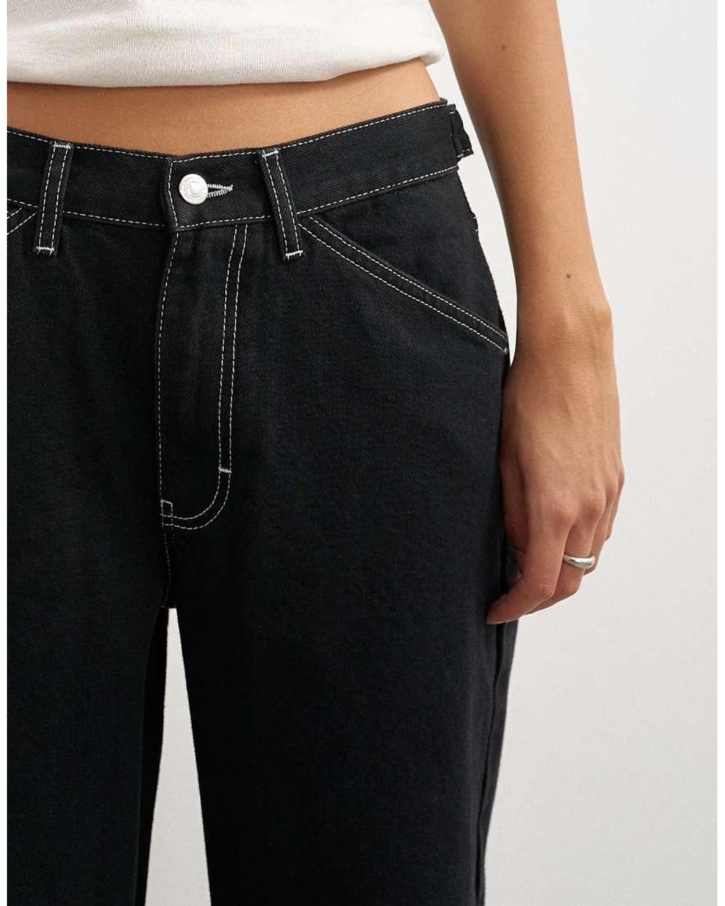 TOPSHOP White Dillan baggy Low Rise Jean