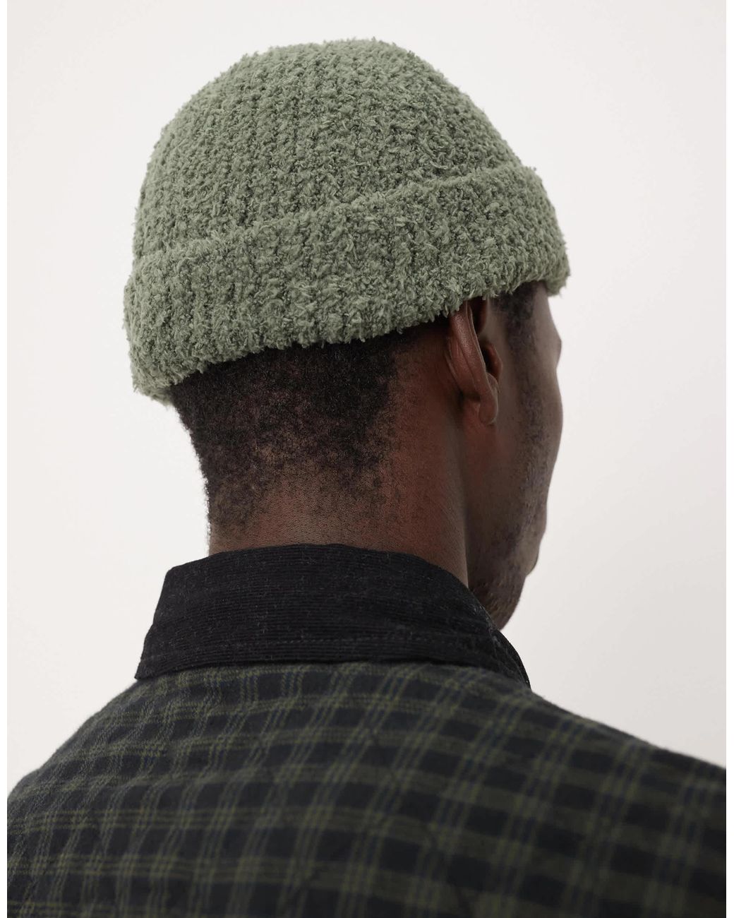 ASOS – strickmütze aus teddystoff in Black für Herren