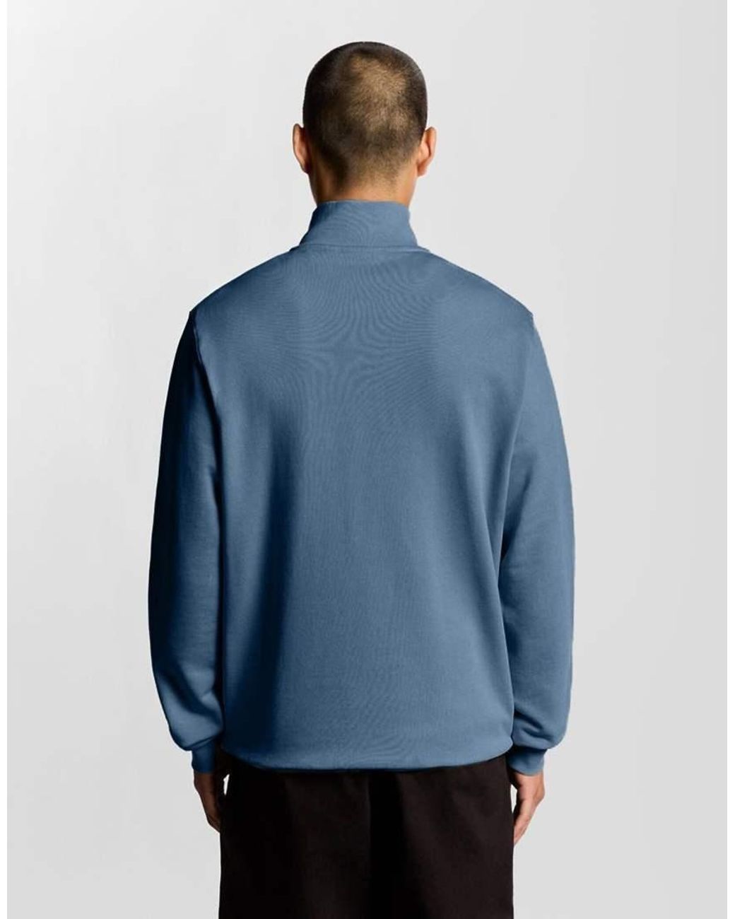 Lyle & Scott Blue Mid Layers Quarter Zip Pullover Sweatshirt for men