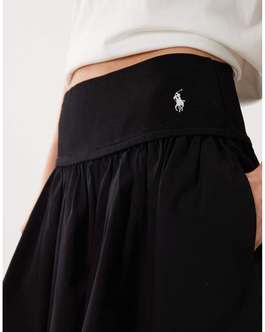Polo Ralph Lauren White Woven A-Line Skirt