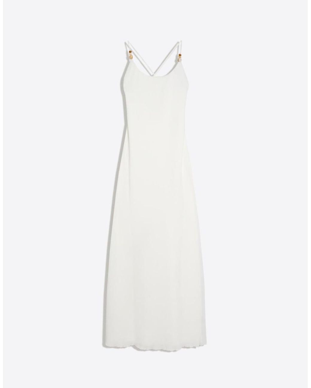 Bershka White Rustic Strappy Midi Dress