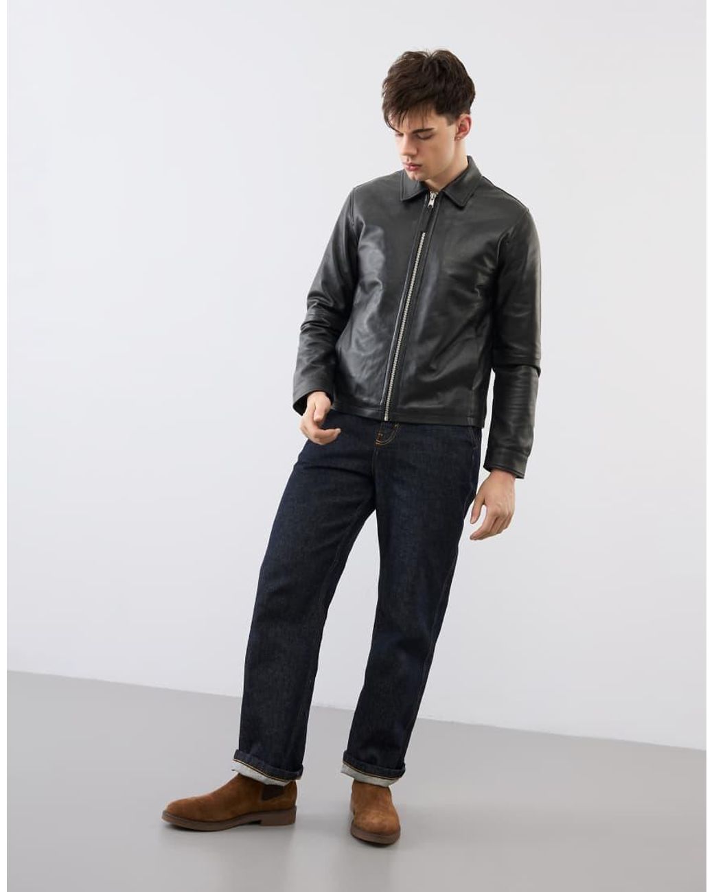 Bolongaro Trevor Black Real Leather Tyler Jacket for men