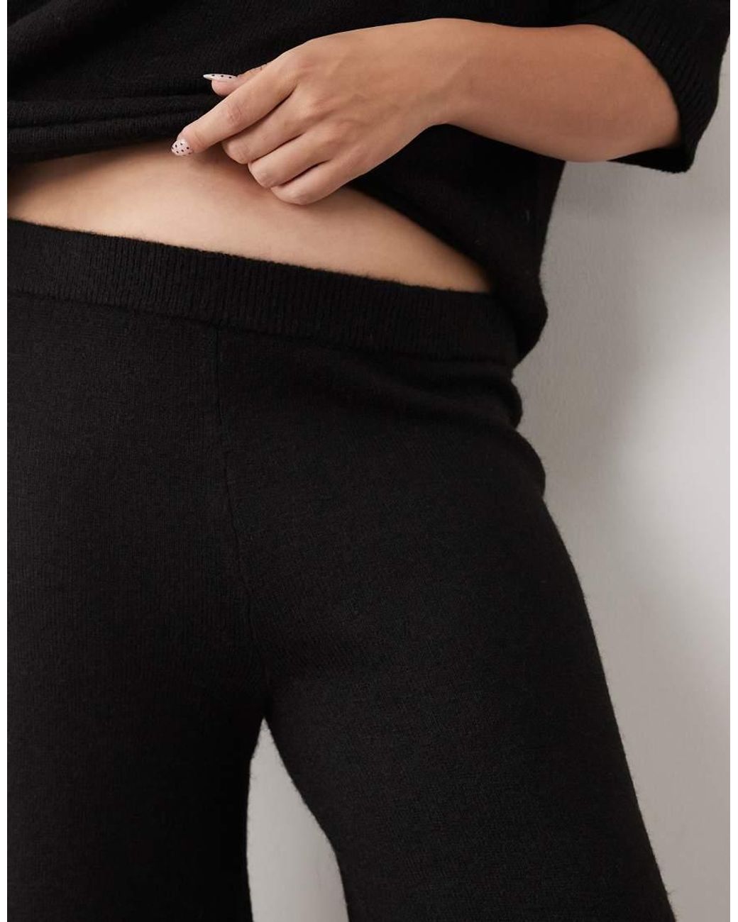 ASOS Black Asos Design Curve Wide Leg Pants With Wool
