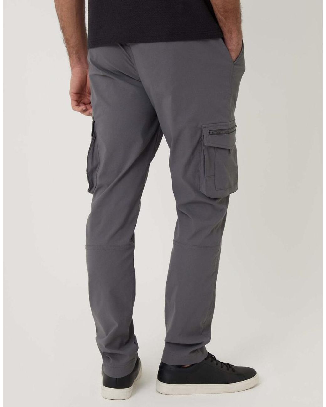 Threadbare Blue Slim Fit Stretch Cargo Trousers for men