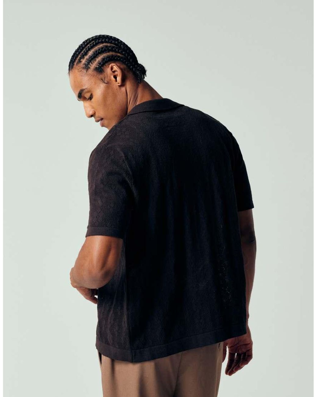 Only & Sons Blue Open Knit Shirt for men