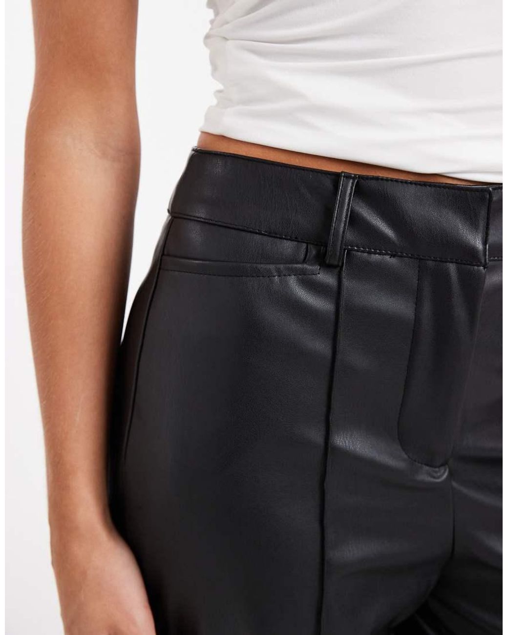New Look Blue Faux Leather Wide Leg Pants