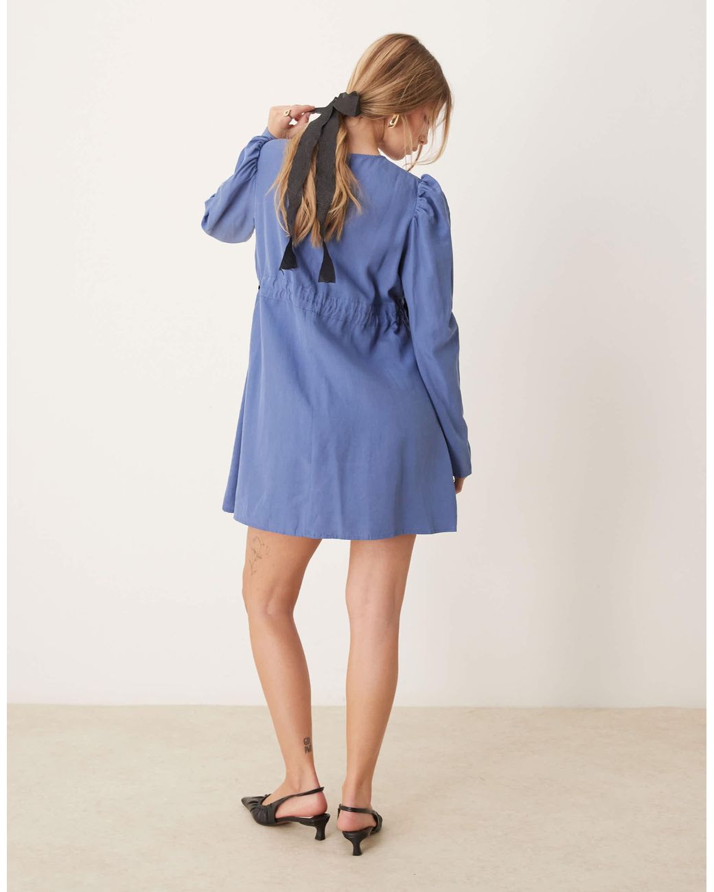 ghospell blue dress Sister Jane Ghospell Raya Jacquard Wrap Dress in Blue