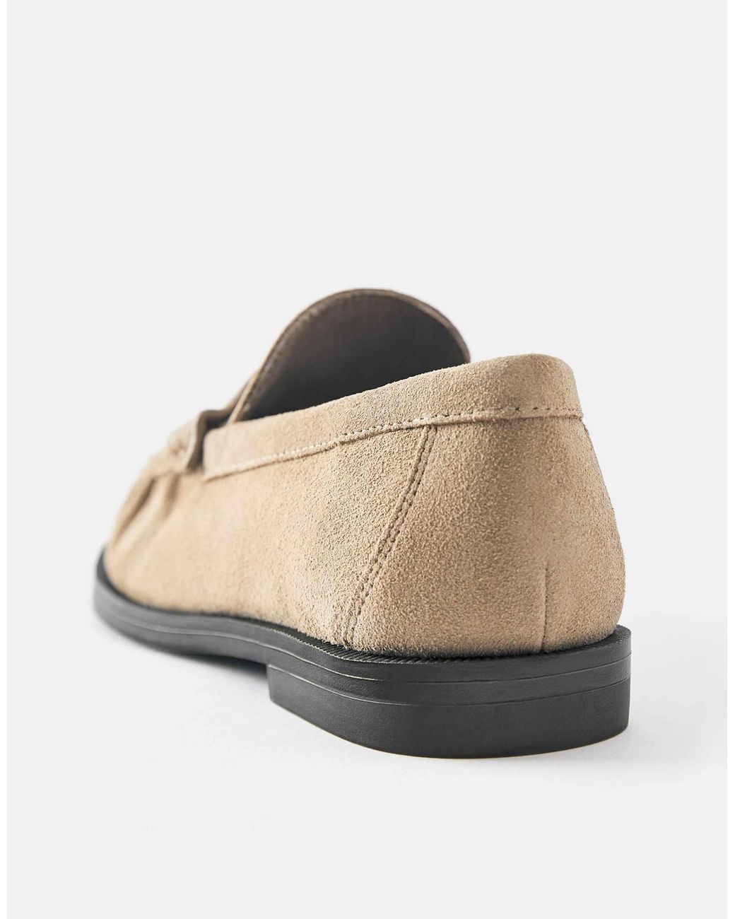 Pull&Bear White Loafer aus leder mit raffungen