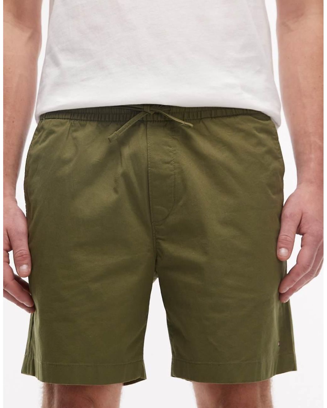 Tommy Hilfiger Green 6 In Shorts In Khaki for men
