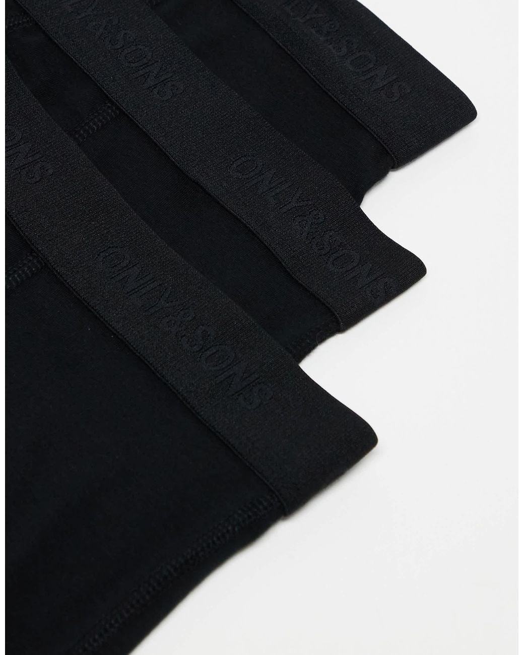 Only & Sons Black 3 Pack Trunks for men