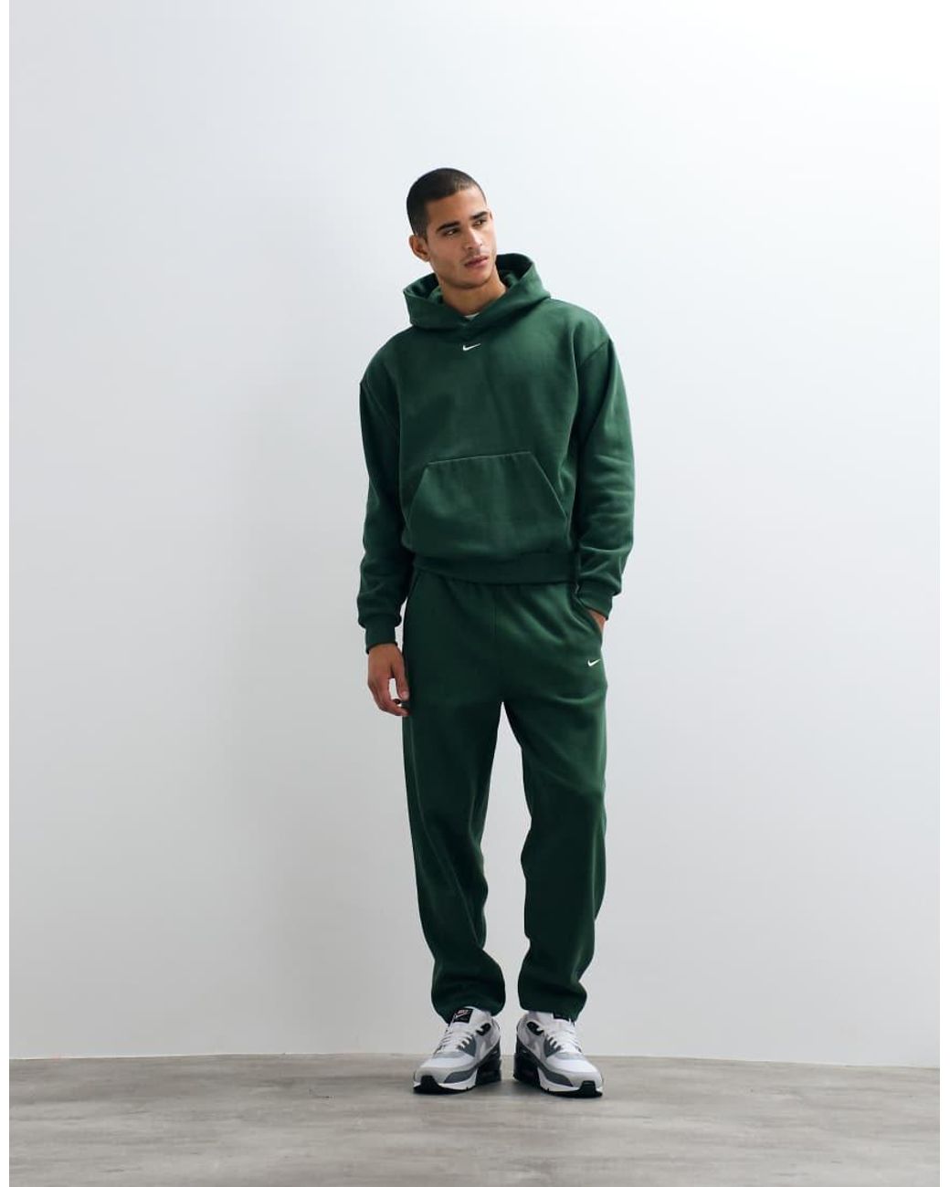 Nike Green Solo Fleece Oversized Fleece Hoodie for men