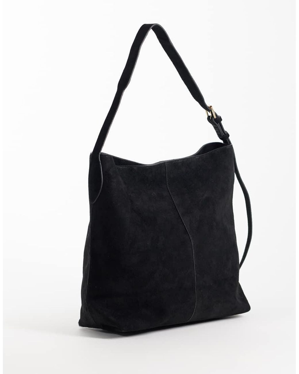 ASOS Black Hair On Leather Bucket Bag