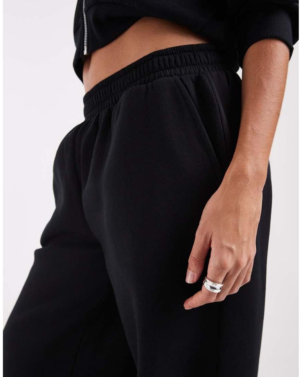 ASOS Blue Wide Leg Brushback Sweatpants