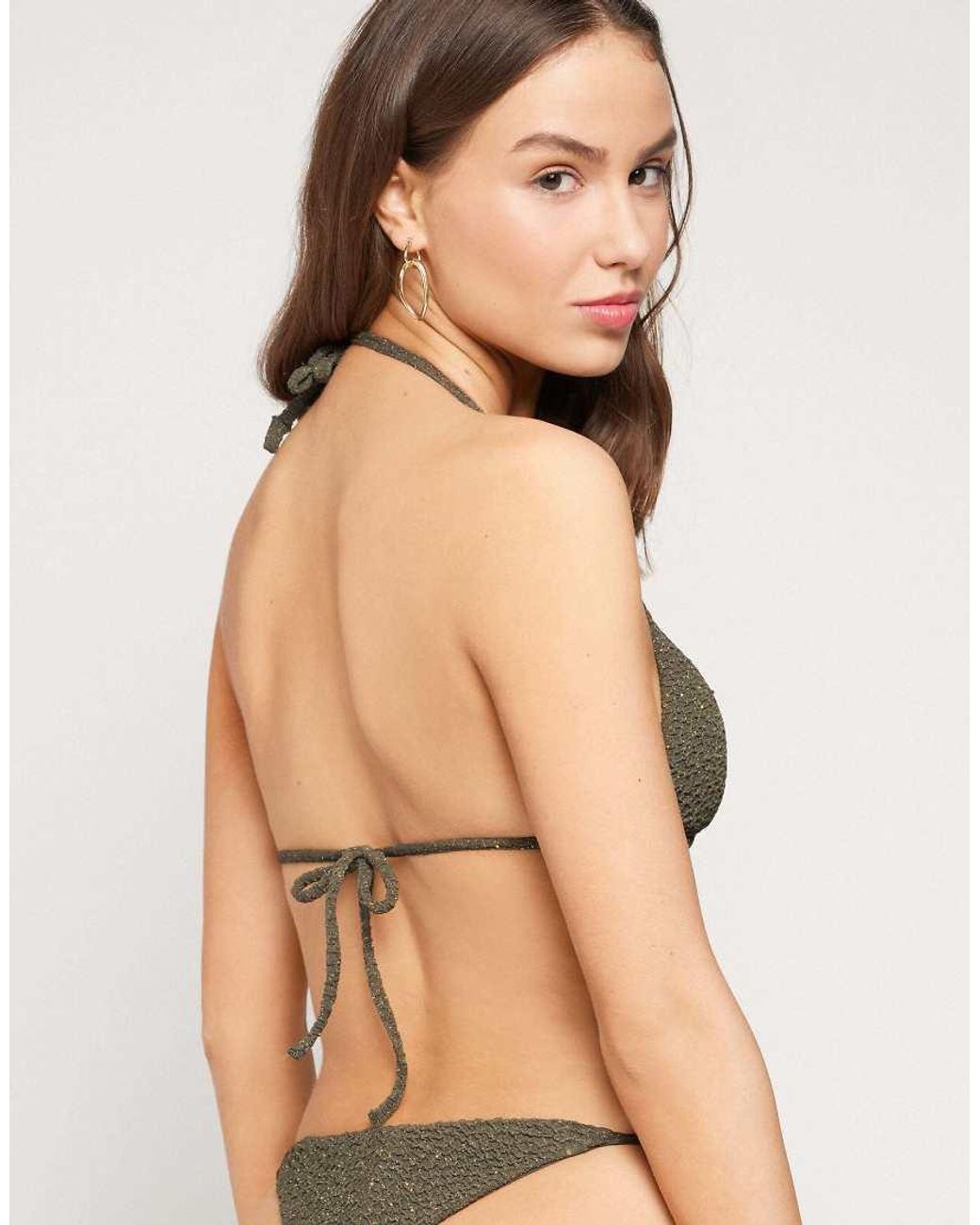 Tezenis Natural Crinkle Dune Triangle Bikini Top