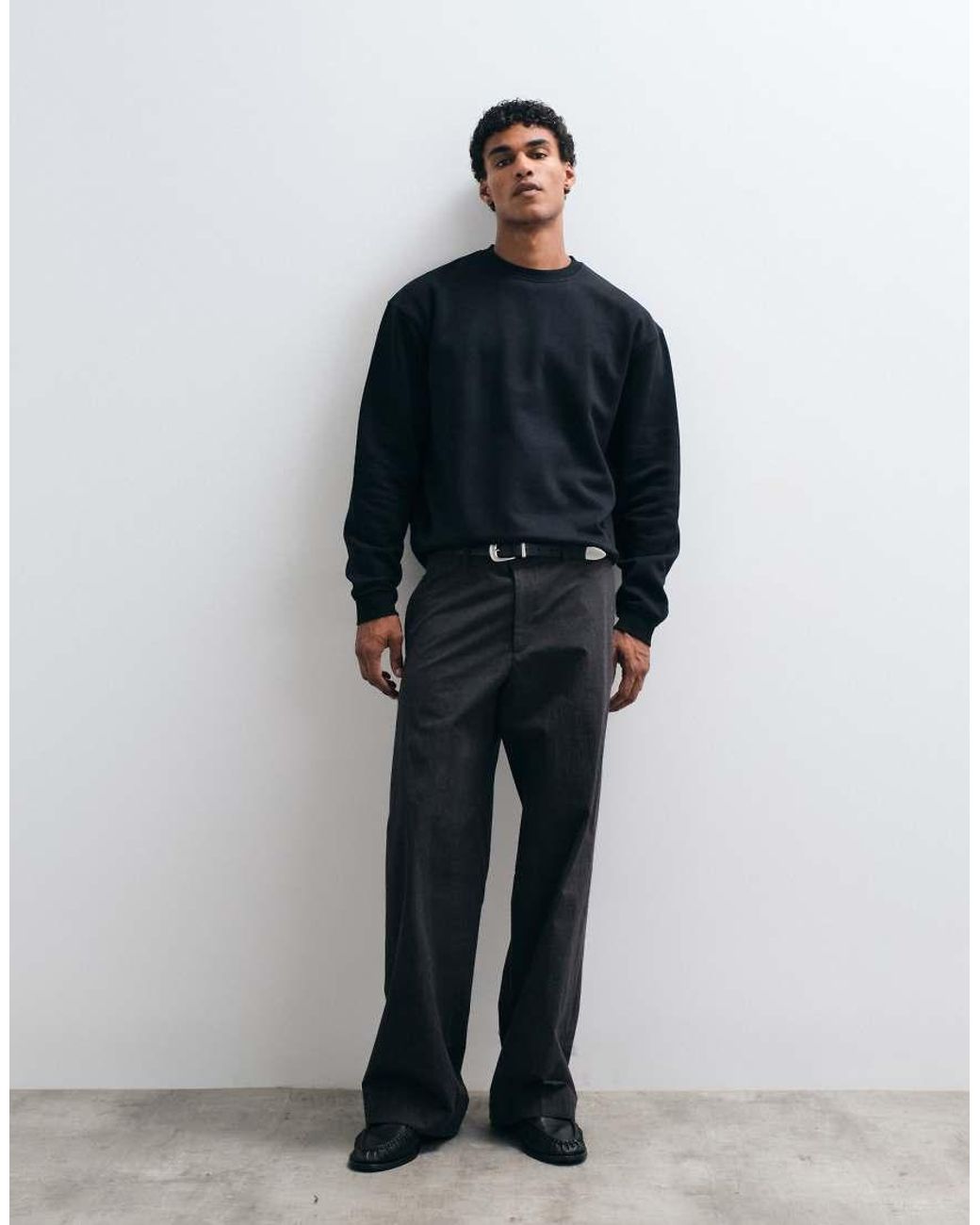 ASOS Blue Essentials Relaxed Boxy Sweatshirt for men