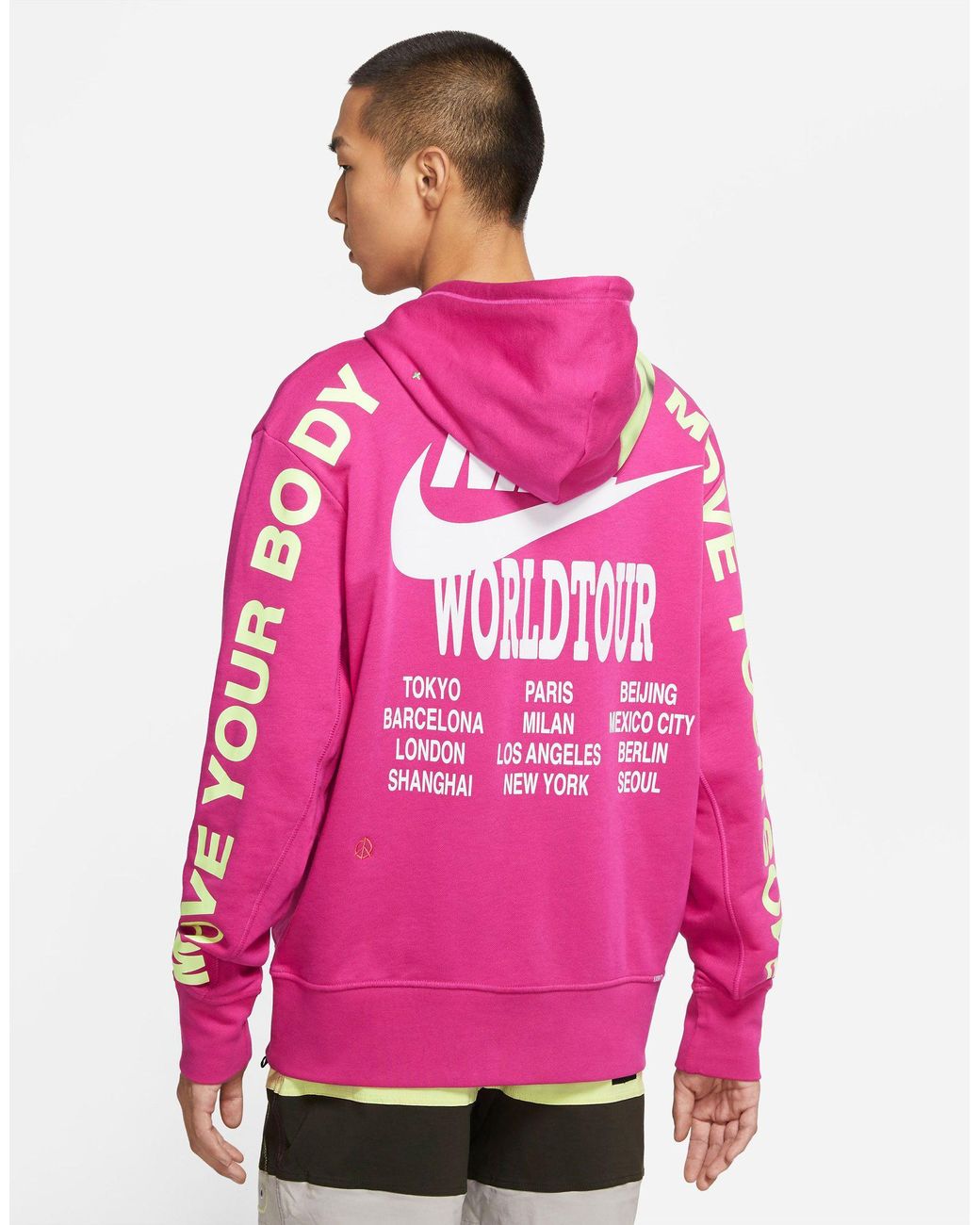 Nike Cotton World Tour Pullover Hoodie in Pink for Men | Lyst Canada