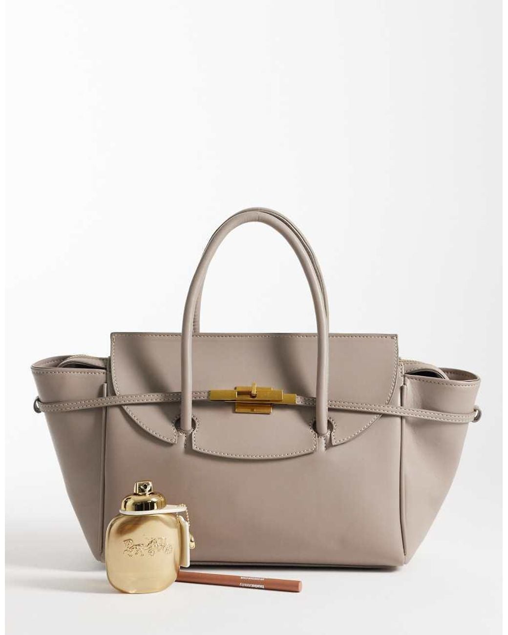 ASOS Red Belted Hardware Grab Handle Tote