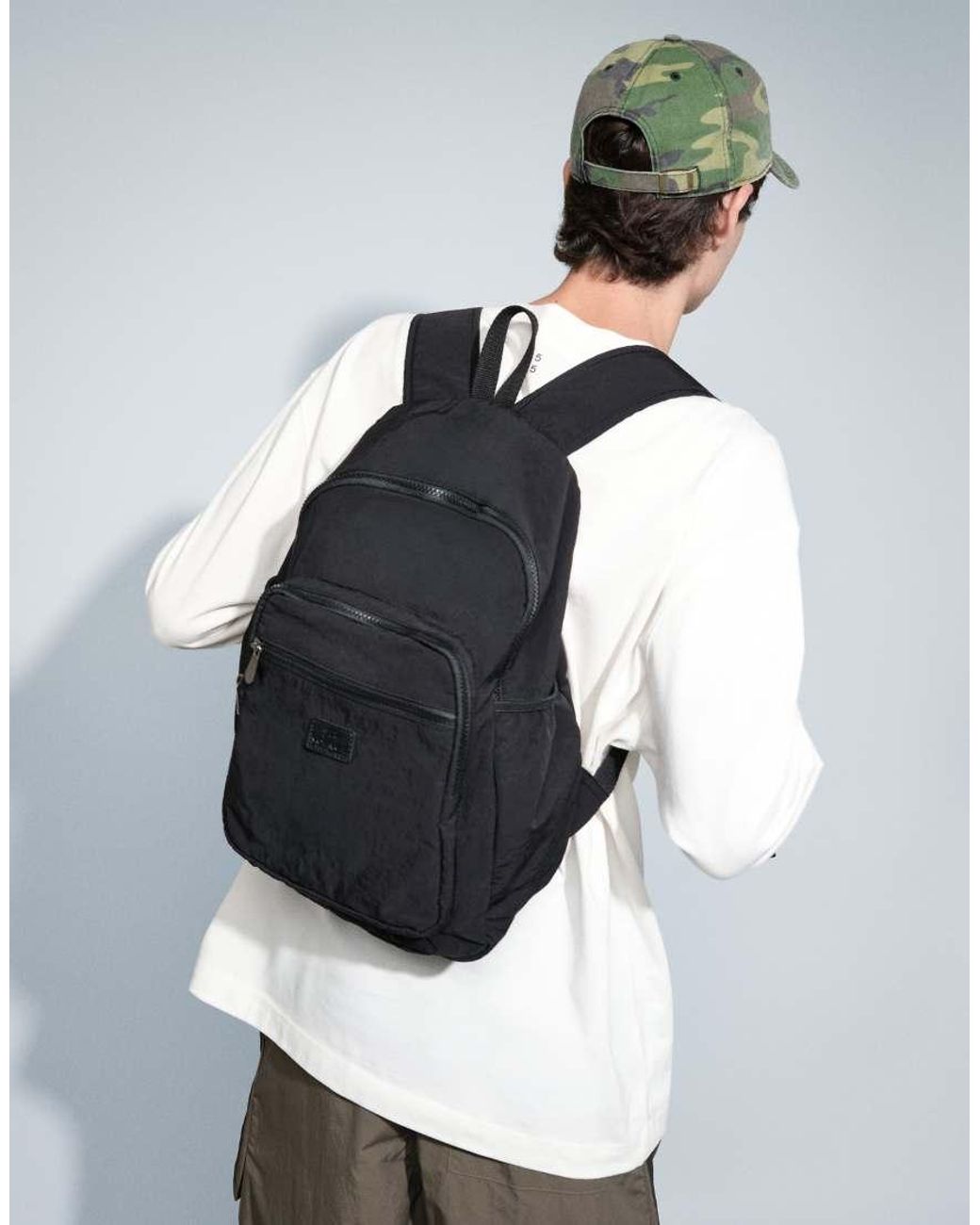 ASOS Black Relaxed Nylon Backpack for men