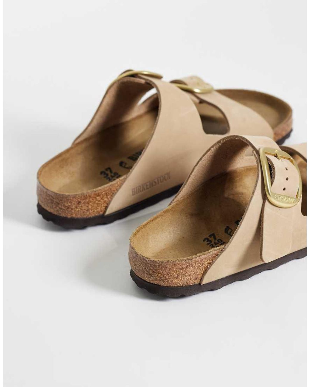 Birkenstock White Arizona Big Buckle Leather Sandals