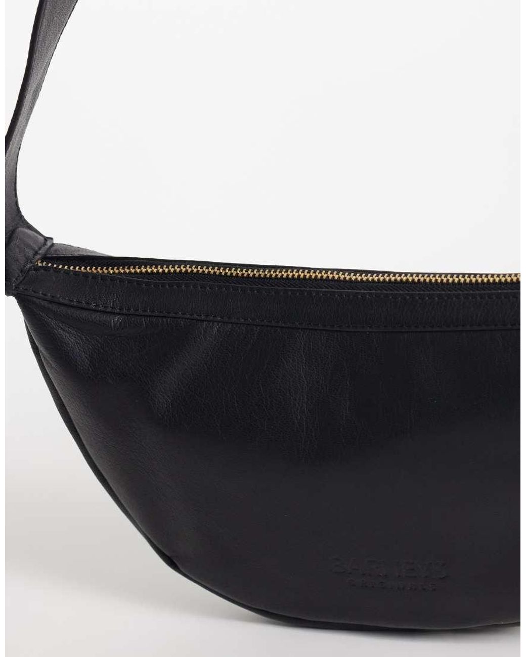 Barney's Originals Black Real Leather Cross-Body Bag