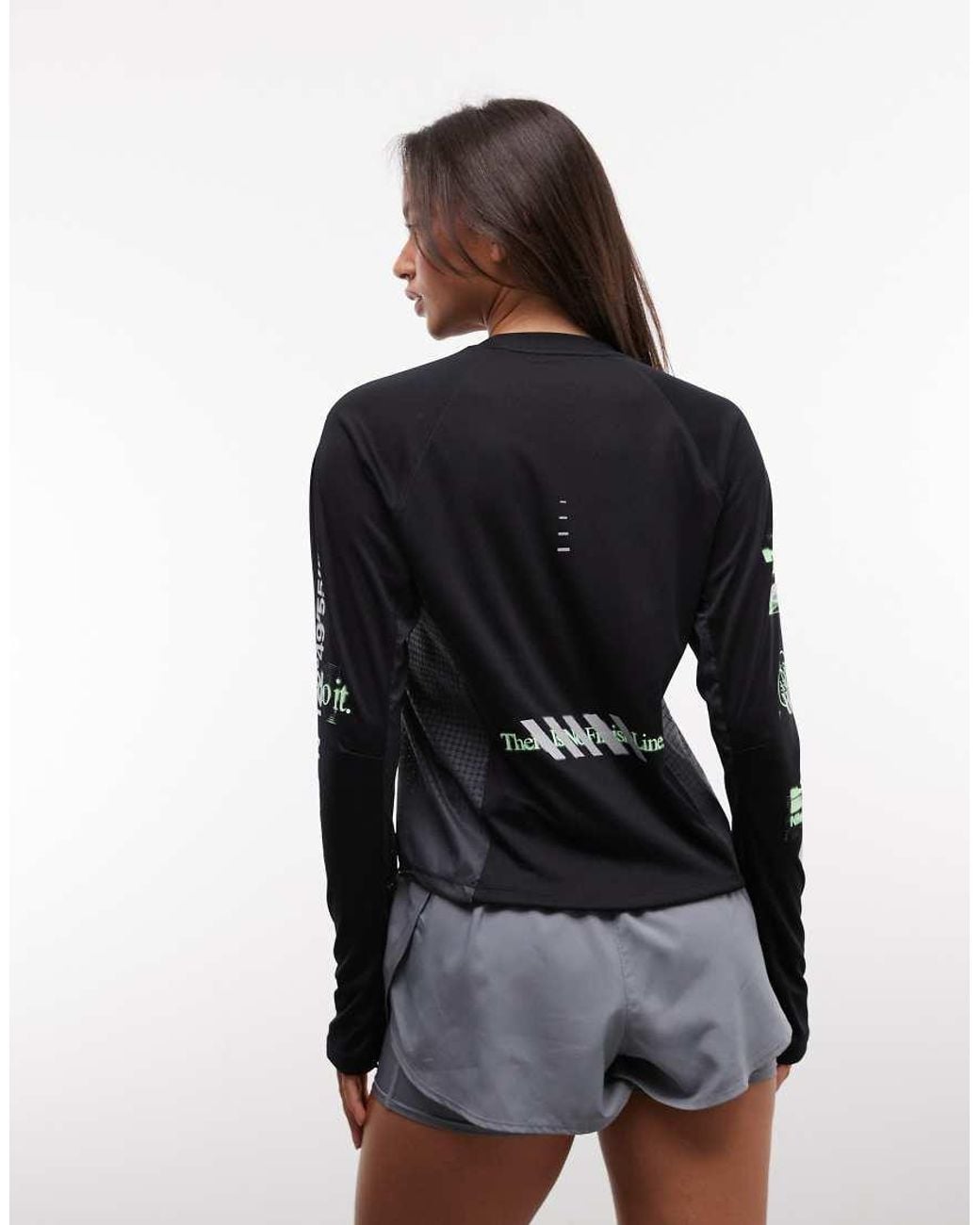 Nike Black Swift Long Sleeve Top With Graphic Print