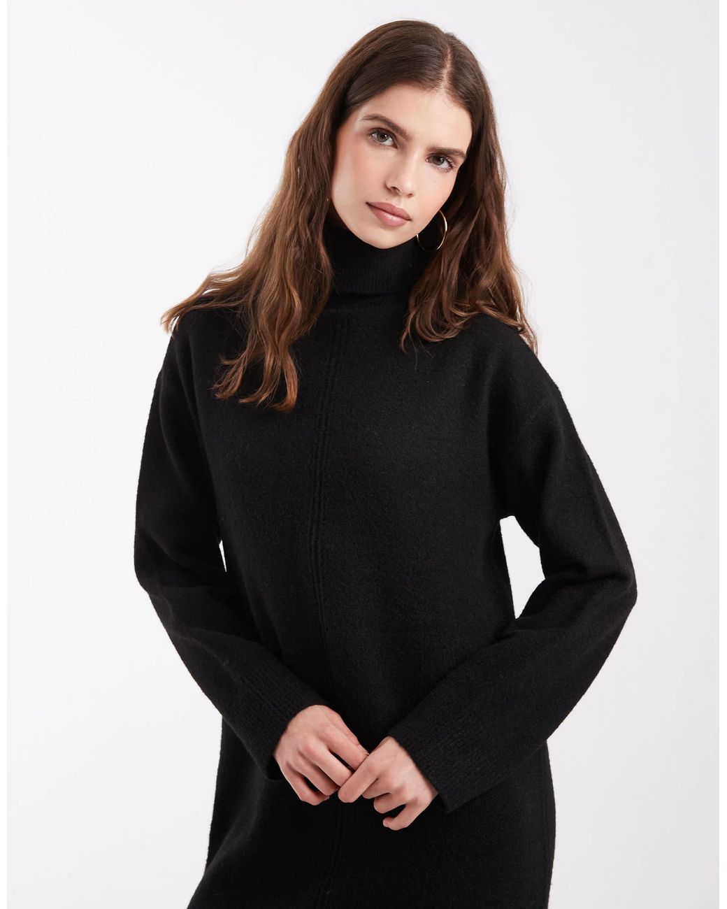 Robe longue en maille à col roulé e Object en coloris White