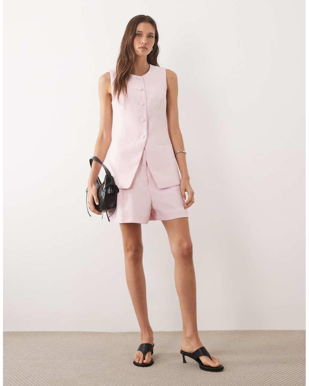Nobody's Child Pink Immy Longline Cinched Detail Waistcoat