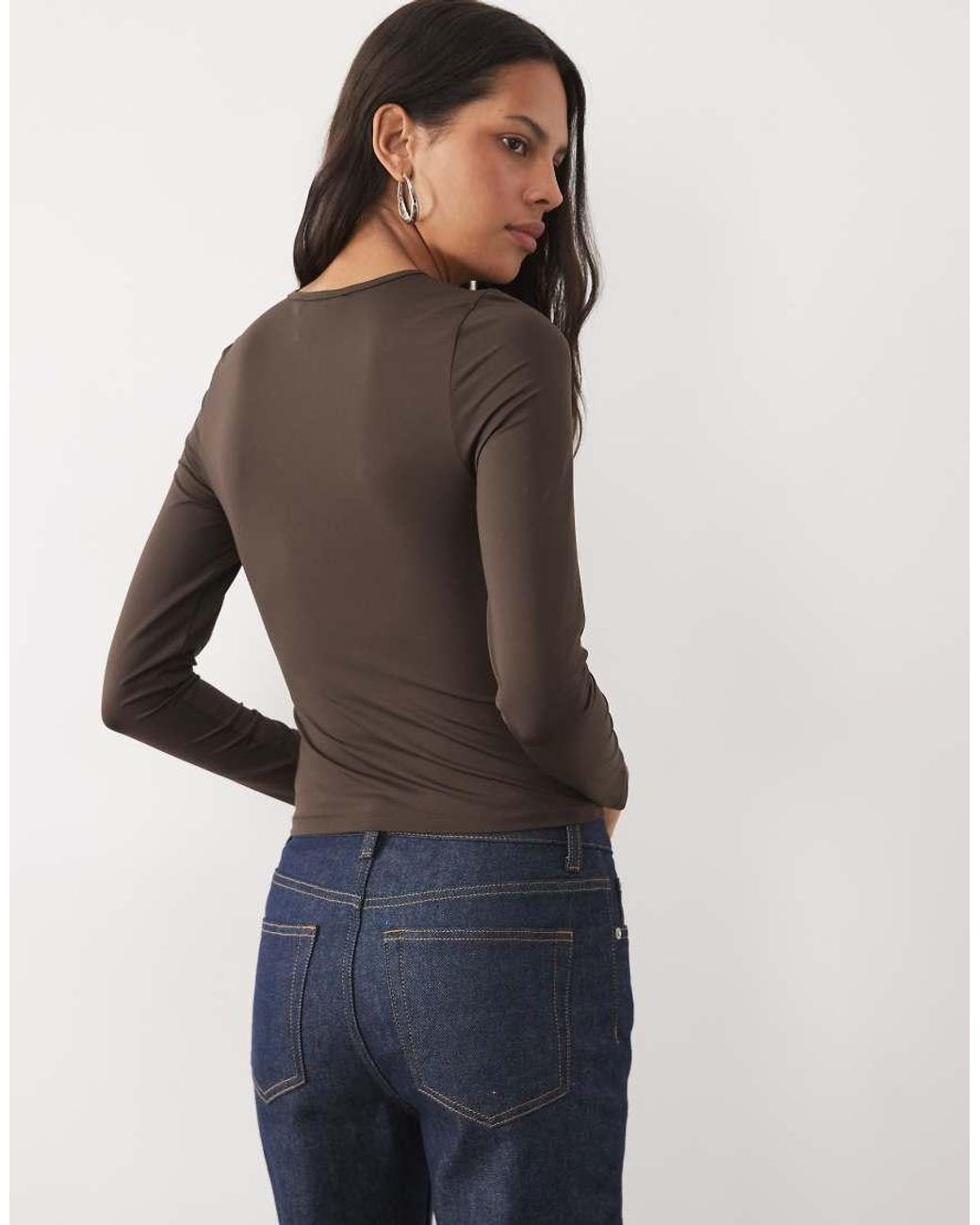 New Look Blue Long Sleeve Polyamide Top