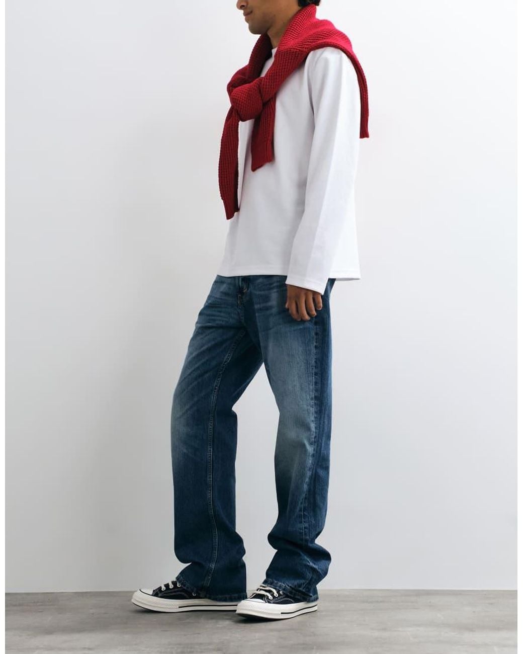 Weekday Blue Sky Low Waist Straight Leg Jeans for men